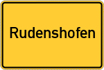Place name sign Rudenshofen, Oberpfalz