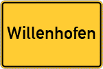 Place name sign Willenhofen, Oberpfalz