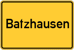 Place name sign Batzhausen