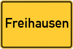 Place name sign Freihausen, Oberpfalz
