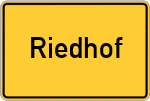 Place name sign Riedhof, Oberpfalz