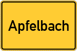 Place name sign Apfelbach, Oberpfalz