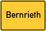 Place name sign Bernrieth, Kreis Vohenstrauß
