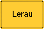 Place name sign Lerau, Oberpfalz