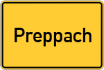 Place name sign Preppach, Kreis Vohenstrauß