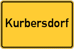 Place name sign Kurbersdorf, Oberpfalz