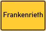 Place name sign Frankenrieth