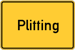 Place name sign Plitting, Oberpfalz