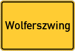 Place name sign Wolferszwing, Oberpfalz