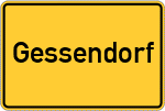 Place name sign Gessendorf