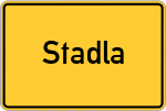 Place name sign Stadla
