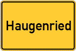 Place name sign Haugenried