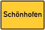 Place name sign Schönhofen