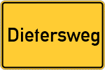 Place name sign Dietersweg, Kreis Regensburg