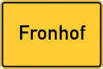 Place name sign Fronhof, Kreis Nabburg