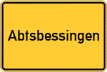 Place name sign Abtsbessingen