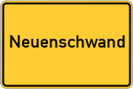 Place name sign Neuenschwand, Oberpfalz