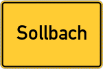 Place name sign Sollbach, Oberpfalz