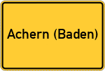 Place name sign Achern (Baden)