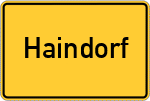 Place name sign Haindorf