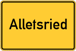 Place name sign Alletsried