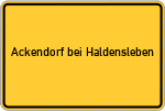Place name sign Ackendorf bei Haldensleben