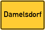 Place name sign Damelsdorf, Oberpfalz