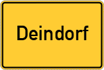 Place name sign Deindorf, Oberpfalz