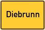 Place name sign Diebrunn, Oberpfalz