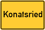 Place name sign Konatsried