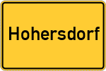 Place name sign Hohersdorf, Kreis Nabburg