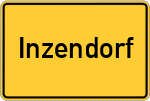 Place name sign Inzendorf, Kreis Nabburg