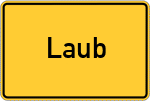 Place name sign Laub