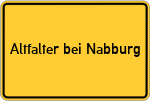 Place name sign Altfalter bei Nabburg