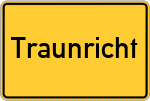Place name sign Traunricht