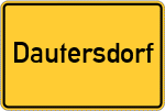 Place name sign Dautersdorf