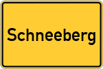 Place name sign Schneeberg, Oberpfalz