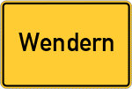 Place name sign Wendern