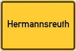 Place name sign Hermannsreuth, Oberpfalz