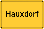 Place name sign Hauxdorf