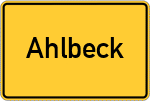 Place name sign Ahlbeck