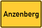 Place name sign Anzenberg, Oberpfalz