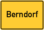 Place name sign Berndorf, Stadt