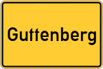 Place name sign Guttenberg