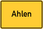 Place name sign Ahlen, Westfalen