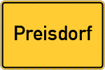 Place name sign Preisdorf