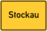 Place name sign Stockau