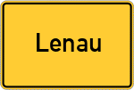 Place name sign Lenau