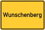 Place name sign Wunschenberg