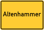 Place name sign Altenhammer, Bayern